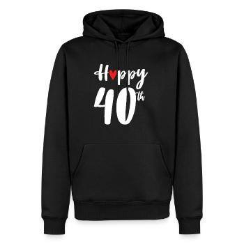 Happy 40th Birthday Geschenk 40. Geburtstag - Männer Premium Bio Hoodie - Schwarz - Vorne - Nico (187cm)