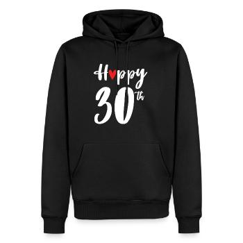 Joyeux cadeau de 30e anniversaire 30e anniversaire - Sweat à capuche Premium bio Homme - noir - Devant - Nico (187cm)