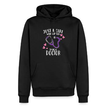Just A Girl Doctor Medizin Doktorin Ärztin Praxis - Männer Premium Bio Hoodie - Schwarz - Vorne - Nico (187cm)