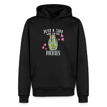Juste une fille qui aime les cornichons Concombre Salade de concombre - Sweat à capuche Premium bio Homme - noir - Devant - Nico (187cm)