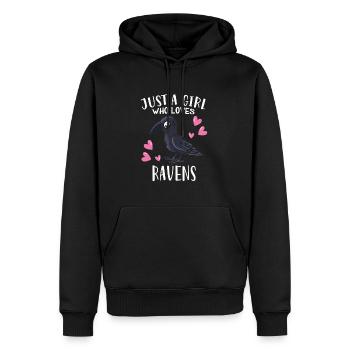 Raven Crow Lovers Juste une fille qui aime les corbeaux - Sweat à capuche Premium bio Homme - noir - Devant - Nico (187cm)
