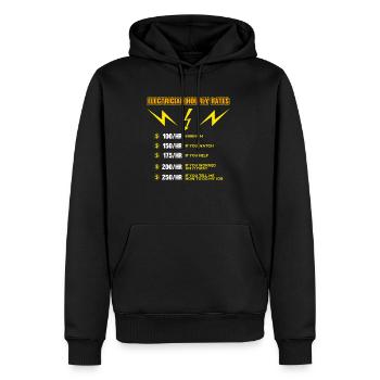 Lustige Handwerker Elektriker Elektroniker Gehalt - Männer Premium Bio Hoodie - Schwarz - Vorne - Nico (187cm)
