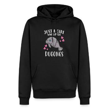 Dugong Seekuh Just A Girl Who Loves Dugongs - Männer Premium Bio Hoodie - Schwarz - Vorne - Nico (187cm)