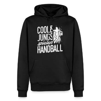 Coole Jungs spielen Handball - Handballer Jungen K - Männer Premium Bio Hoodie - Schwarz - Vorne - Nico (187cm)