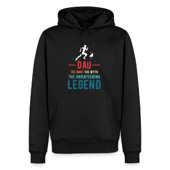 Dad The Man The Myth The Orienteering Legend - Männer Premium Bio Hoodie - Schwarz - Vorne - Nico (187cm)