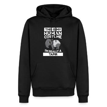 C’est mon costume humain Je suis vraiment un tapir - Sweat à capuche Premium bio Homme - noir - Devant - Nico (187cm)