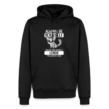 Soyez toujours vous-même à moins que vous ne puissiez être un lémurien - Sweat à capuche Premium bio Homme - noir - Devant - Nico (187cm)
