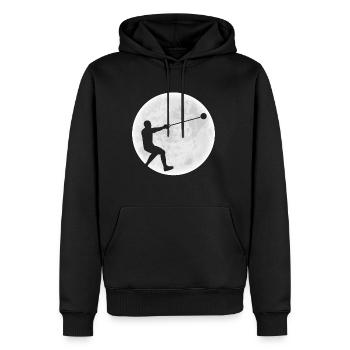 Mond Hammerwurf Shirt Geschenk - Männer Premium Bio Hoodie - Schwarz - Vorne - Nico (187cm)