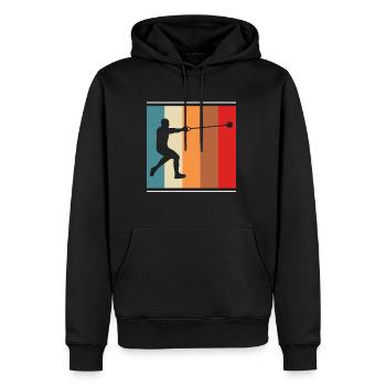 Vintage Retro Hammer Thrower Hammer Throw Shirt - Sweat à capuche Premium bio Homme - noir - Devant - Nico (187cm)