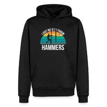 I Just Need Throw Hammers Shirt Hammer Wurf - Männer Premium Bio Hoodie - Schwarz - Vorne - Nico (187cm)