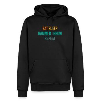 Eat Sleep Hammer Throw Repeat Shirt - Männer Premium Bio Hoodie - Schwarz - Vorne - Nico (187cm)