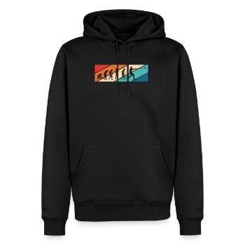 Vintage Retro Evolution Hammerwurf Shirt - Männer Premium Bio Hoodie - Schwarz - Vorne - Nico (187cm)
