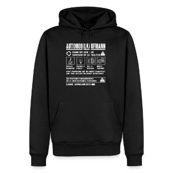AUTOMOBILKAUFMANN Spruch Beruf Sarkasmus Lustig - Männer Premium Bio Hoodie - Schwarz - Vorne - Nico (187cm)