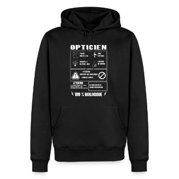 OPTICIEN Saynète Profession Sarcasme Drôle Humour - Männer Premium Bio Hoodie - Schwarz - Vorne - Nico (187cm)