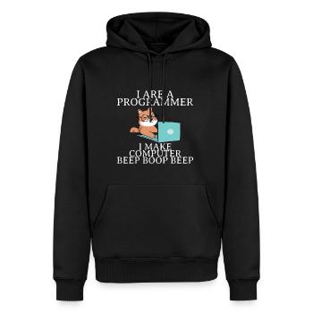 Je suis un programmeur Je fais bip d’ordinateur boop beep4 - Sweat à capuche Premium bio Homme - noir - Devant - Nico (187cm)