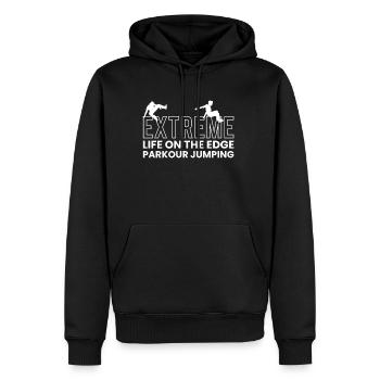 Parkour Spruch Shirt Geschenk - Männer Premium Bio Hoodie - Schwarz - Vorne - Nico (187cm)