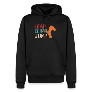 Leap Climb Jump Parkour Shirt Geschenk - Männer Premium Bio Hoodie - Schwarz - Vorne - Nico (187cm)