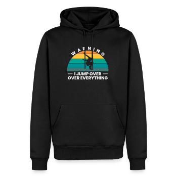 Warning I Jump Over Everything Parkour Läufer - Männer Premium Bio Hoodie - Schwarz - Vorne - Nico (187cm)