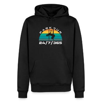 Parkour 24/7/365 Shirt Geschenk - Männer Premium Bio Hoodie - Schwarz - Vorne - Nico (187cm)