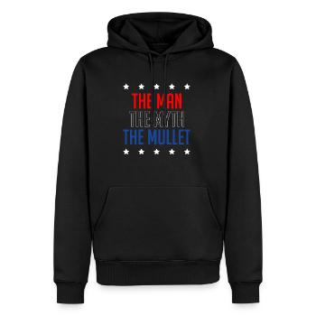 The Man The Myth the Mullet Shirt Vokuhila - Männer Premium Bio Hoodie - Schwarz - Vorne - Nico (187cm)