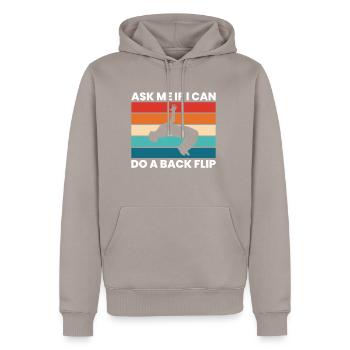Demandez-moi si je peux faire un cadeau de chemise Backflip - Sweat à capuche Premium bio Homme - taupe - Devant - Nico (187cm)