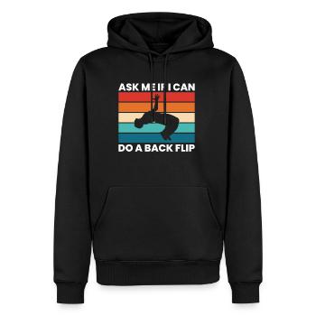 Demandez-moi si je peux faire un cadeau de chemise Backflip - Sweat à capuche Premium bio Homme - noir - Devant - Nico (187cm)