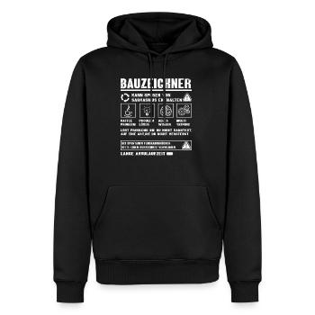 BAUZEICHNER Spruch Beruf Sarkasmus Lustig Humor - Männer Premium Bio Hoodie - Schwarz - Vorne - Nico (187cm)