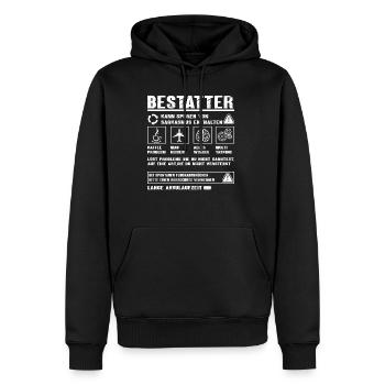 BESTATTER Spruch Beruf Sarkasmus Lustig Humor - Männer Premium Bio Hoodie - Schwarz - Vorne - Nico (187cm)