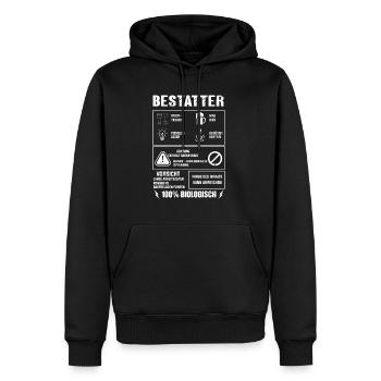 BESTATTER Spruch Beruf Sarkasmus Lustig Humor - Männer Premium Bio Hoodie - Schwarz - Vorne - Nico (187cm)