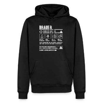 BRAUER Spruch Beruf Sarkasmus Lustig Humor - Männer Premium Bio Hoodie - Schwarz - Vorne - Nico (187cm)