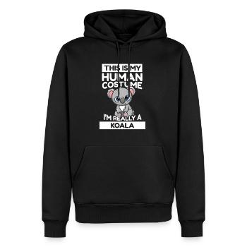 C’est mon costume humain, je suis vraiment un koala - Sweat à capuche Premium bio Homme - noir - Devant - Nico (187cm)