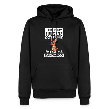 This Is My Human Costume I'm Really A Kangaroo - Männer Premium Bio Hoodie - Schwarz - Vorne - Nico (187cm)