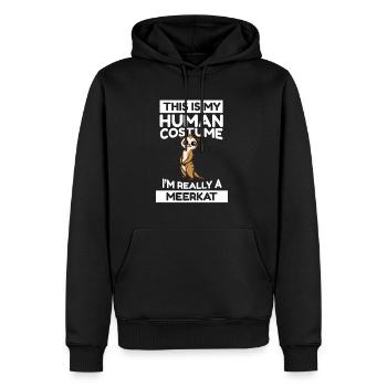 C’est mon costume humain, je suis vraiment un suricate - Sweat à capuche Premium bio Homme - noir - Devant - Nico (187cm)
