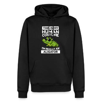This Is My Human Costume I'm Really An Aligator - Männer Premium Bio Hoodie - Schwarz - Vorne - Nico (187cm)