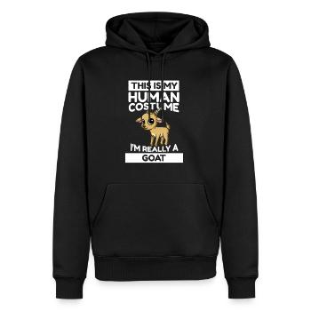 Ziege This Is My Human Costume I'm Really A Goat - Männer Premium Bio Hoodie - Schwarz - Vorne - Nico (187cm)
