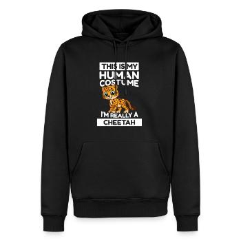 C’est mon costume humain, je suis vraiment un guépard - Sweat à capuche Premium bio Homme - noir - Devant - Nico (187cm)