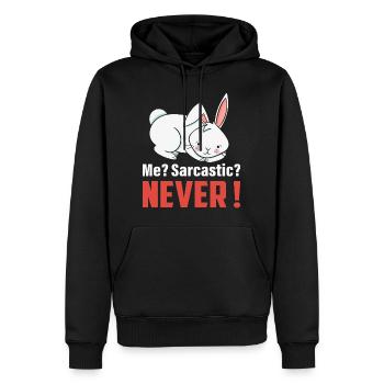 Ich? Sarkastisch? Nie süßes Kaninchen Ostertag - Männer Premium Bio Hoodie - Schwarz - Vorne - Nico (187cm)