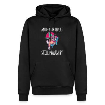 Mid-Year Report Still Naughty Weihnachtsmann - Männer Premium Bio Hoodie - Schwarz - Vorne - Nico (187cm)