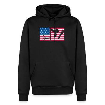 USA Flag America Flag Chemise de coiffeur - Sweat à capuche Premium bio Homme - noir - Devant - Nico (187cm)