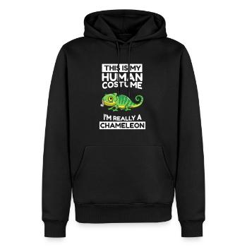 C’est mon costume humain Je suis vraiment un caméléon - Sweat à capuche Premium bio Homme - noir - Devant - Nico (187cm)