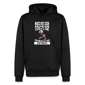 C’est mon costume humain, je suis vraiment une autruche - Sweat à capuche Premium bio Homme - noir - Devant - Nico (187cm)