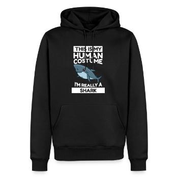 Hai C’est mon costume humain Je suis vraiment un requin - Sweat à capuche Premium bio Homme - noir - Devant - Nico (187cm)