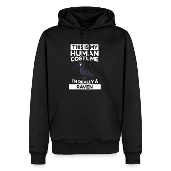 Oiseaux C’est mon costume humain Je suis vraiment un corbeau - Sweat à capuche Premium bio Homme - noir - Devant - Nico (187cm)
