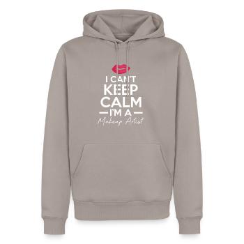 I Can´t Keep Calm I´m A Makeup Artist Shirt - Männer Premium Bio Hoodie - Taupe - Vorne - Nico (187cm)