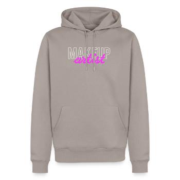 Maquillage Artist Shirt Cadeau - Sweat à capuche Premium bio Homme - taupe - Devant - Nico (187cm)
