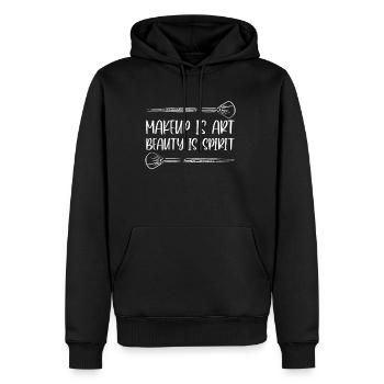 Makeup Is Art Beauty Is Spirit - Men’s Premium Organic Hoodie - black - Front - Nico (187cm)