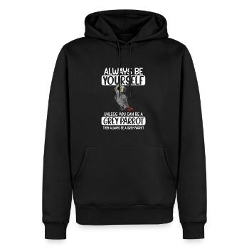 Soyez toujours vous-même à moins que vous ne puissiez être un perroquet gris - Sweat à capuche Premium bio Homme - noir - Devant - Nico (187cm)