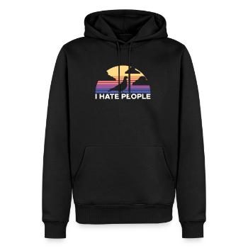 Vintage Retro I Hate People Taube Chemise - Sweat à capuche Premium bio Homme - noir - Devant - Nico (187cm)