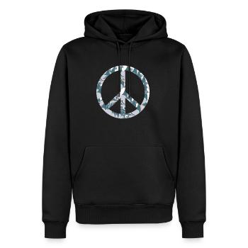 Signe de paix Dove Shirt Cadeau - Sweat à capuche Premium bio Homme - noir - Devant - Nico (187cm)