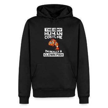 C’est mon costume humain Je suis vraiment un poisson clown - Sweat à capuche Premium bio Homme - noir - Devant - Nico (187cm)